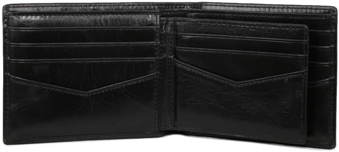 Fossil Herren Reisepasshülle Ryan aus Leder 12,4 cm L x 0,5 cm B x 8,9 cm H Schwarz, Schwarz