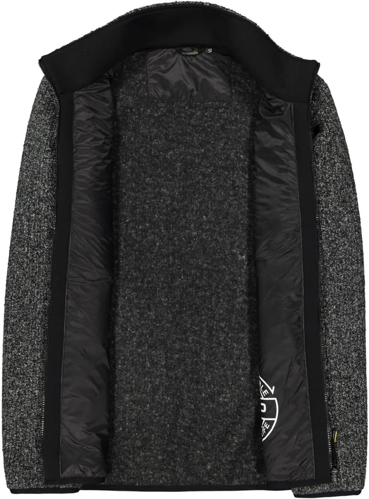 CMP Leichte Fleece-Strickjacke mit Netz 52 Nero Mel., 52 Nero Mel.