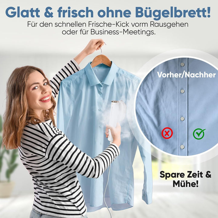 ProfiCare® Dampfglätter | 30 Sek. Aufheizzeit | Steamer Dampfglätter | für Reise und Alltag | 1,90m