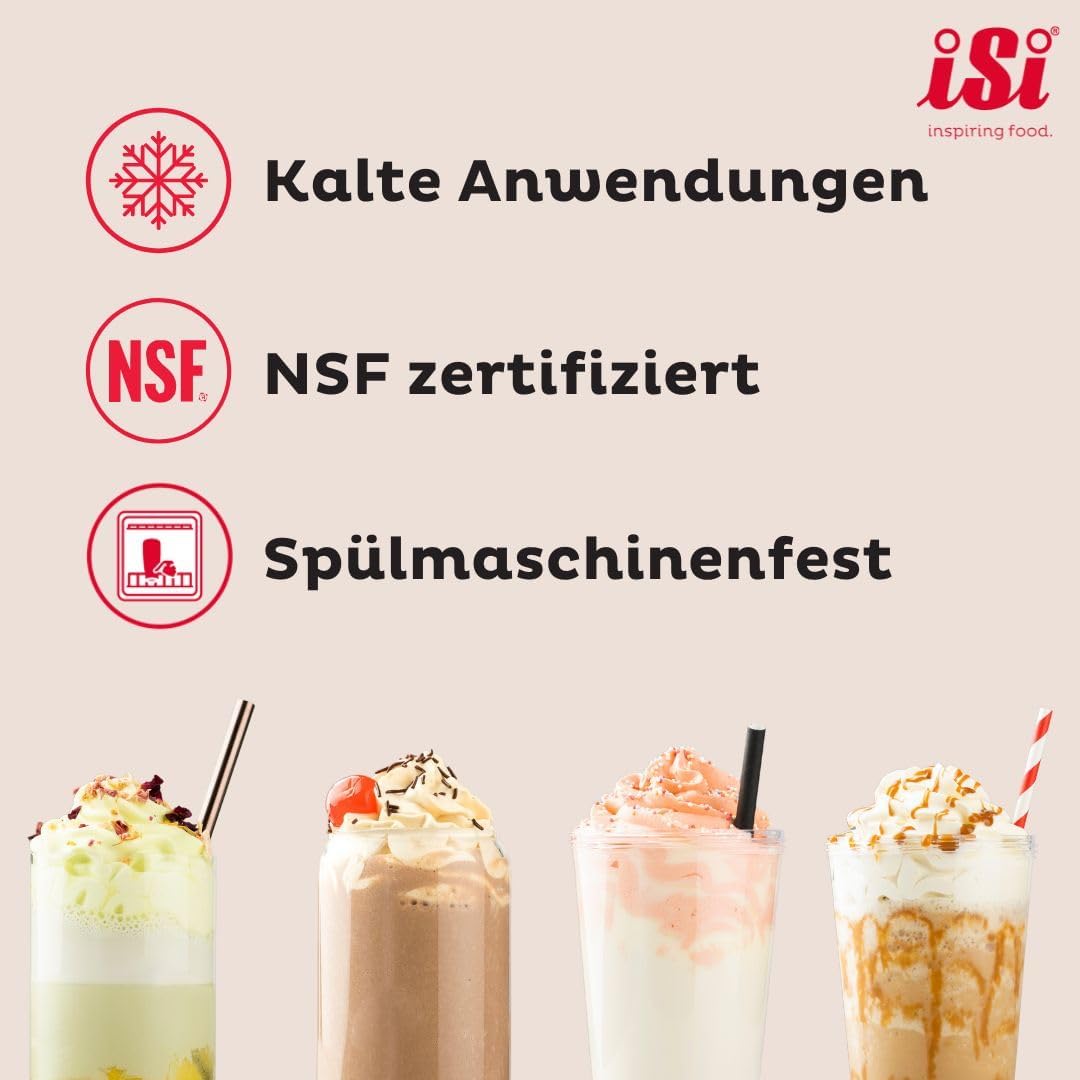 iSi Sahnespender Green Whip für vegane und tierische Schlagsahne - 0,5L - Sahnesyphon aus rostfreiem
