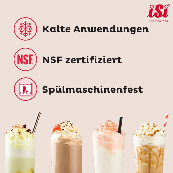 iSi Sahnespender Green Whip für vegane und tierische Schlagsahne - 0,5L - Sahnesyphon aus rostfreiem