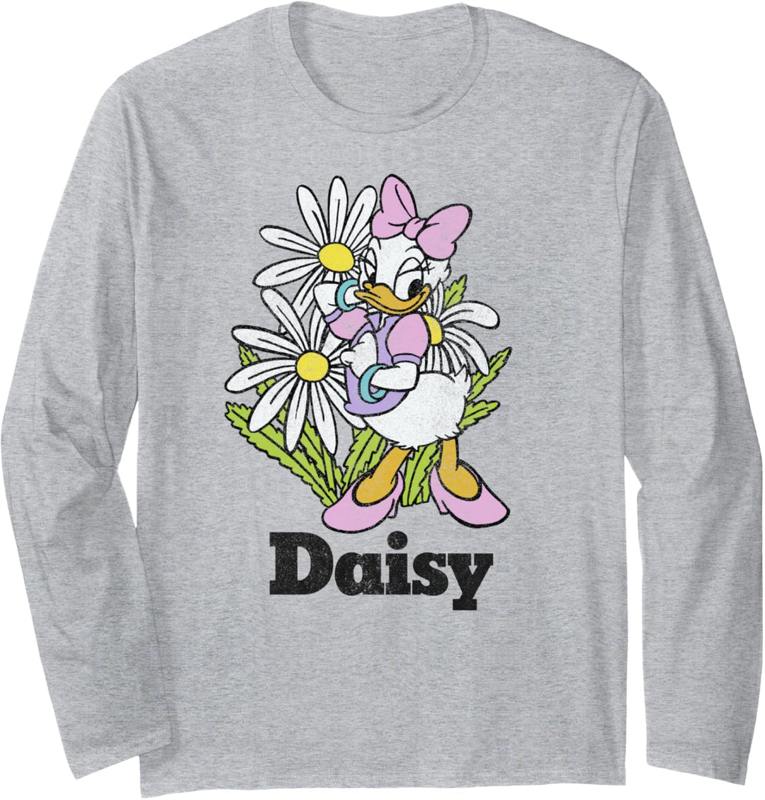Disney Mickey And Friends Daisy Duck Floral Portrait Langarmshirt