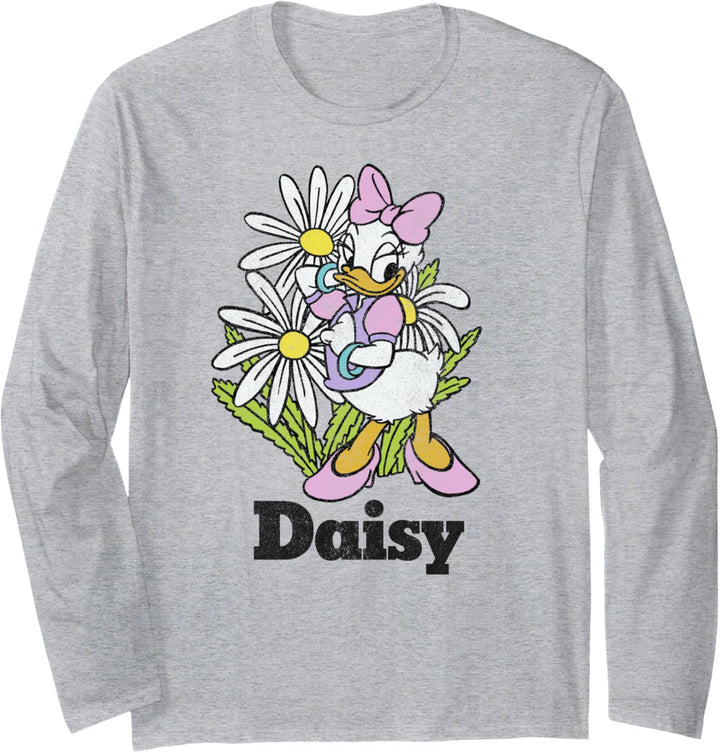 Disney Mickey And Friends Daisy Duck Floral Portrait Langarmshirt