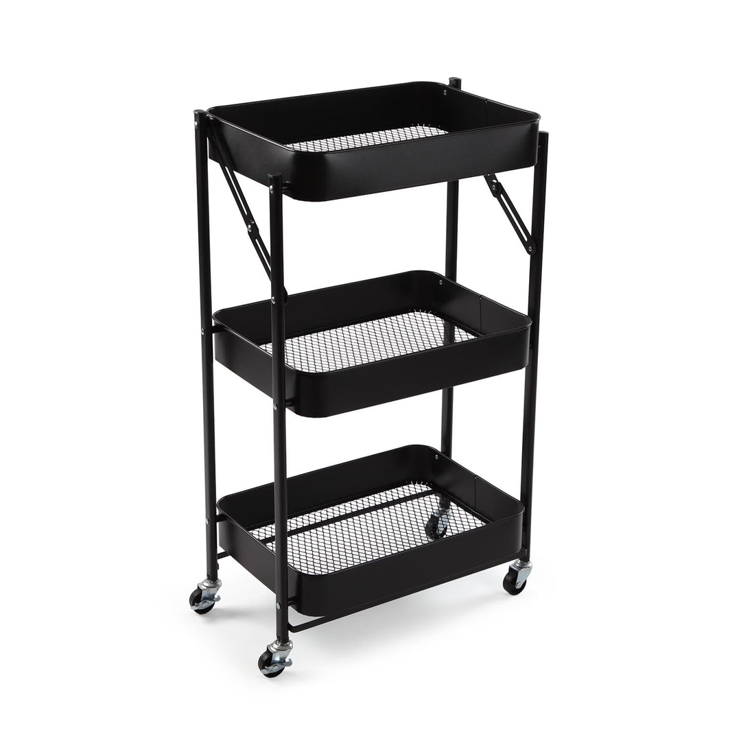 Versa Klappbarer Küchenwagen im Versa-Stil, Masse (H x L x B) 77 x 45 x 29 cm, Schwarz, Schwarz