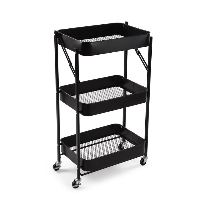 Versa Klappbarer Küchenwagen im Versa-Stil, Masse (H x L x B) 77 x 45 x 29 cm, Schwarz, Schwarz