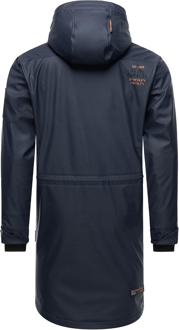 STONE HARBOUR Warmer Regenponcho gefütterter Regenmantel wasserdicht mit innenliegendem Tragegurt un