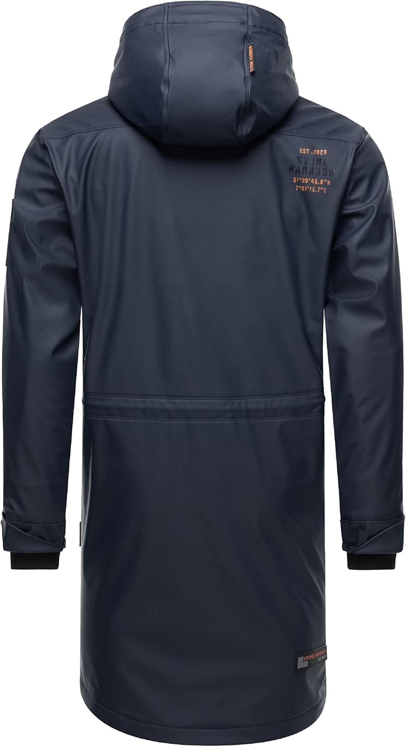 STONE HARBOUR Warmer Regenponcho gefütterter Regenmantel wasserdicht mit innenliegendem Tragegurt un