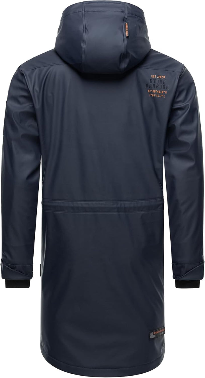 STONE HARBOUR Warmer Regenponcho gefütterter Regenmantel wasserdicht mit innenliegendem Tragegurt un