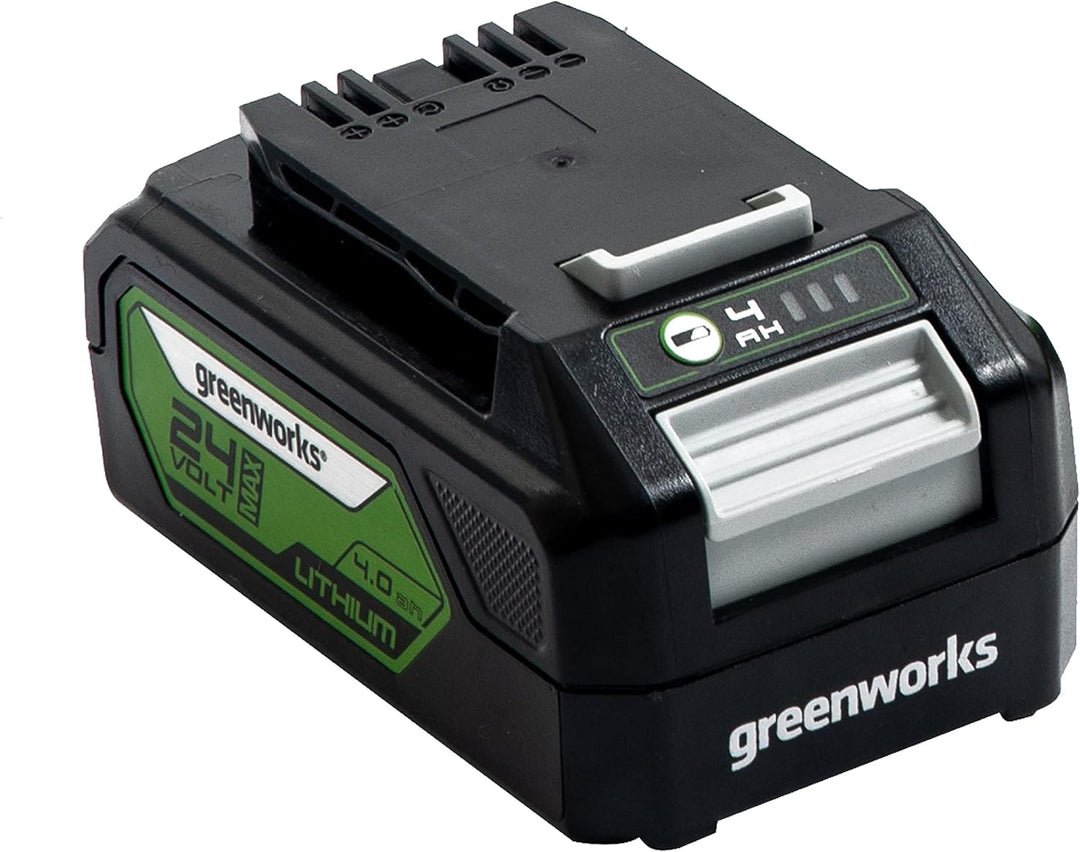 Greenworks Akku G24B4 & Tools Akku-Ladegerät G24C (Li-Ion 24 V 48W Output passend für alle Akkus der