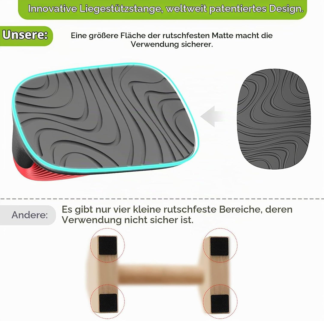 Kipika Liegestützgriffe, Push-up handles, Push-up bars aus Weichem Kunststoff, Anti-Rutsch-Polster a