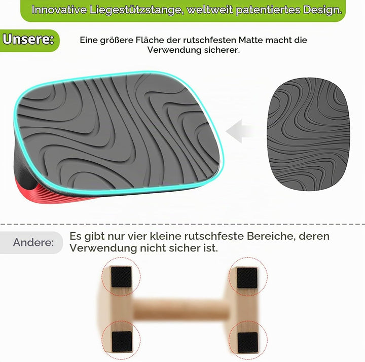 Kipika Liegestützgriffe, Push-up handles, Push-up bars aus Weichem Kunststoff, Anti-Rutsch-Polster a