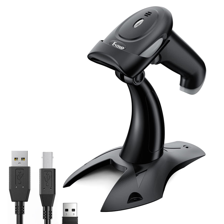 Eyoyo Barcode Scanner 1D 2D QR Handheld, Scanner 3 in 1 Connection Type Bluetooth 2.4G Wireless USB
