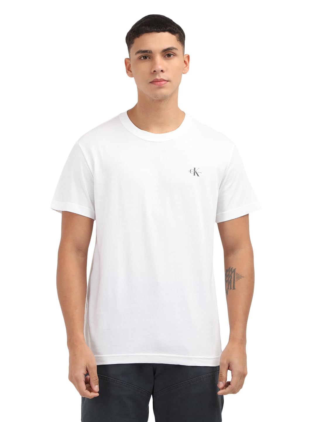 Calvin Klein Herren 2 Pack Monologo T-Shirt J30j320199 Kurzarm T-Shirts (1er Pack) XL White (Bright
