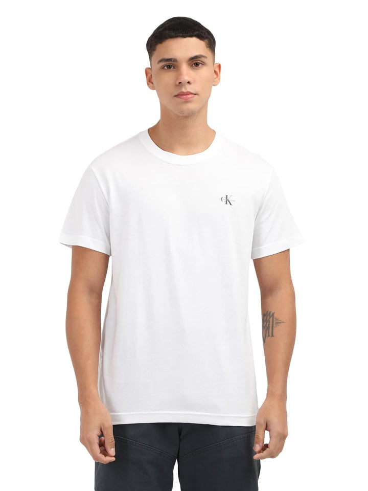 Calvin Klein Herren 2 Pack Monologo T-Shirt J30j320199 Kurzarm T-Shirts (1er Pack) XL White (Bright