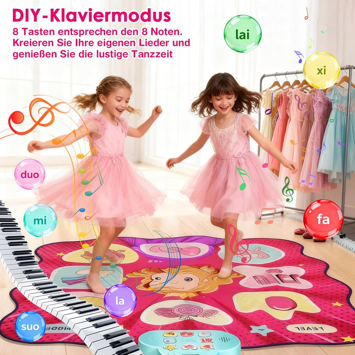 ZWOOS® Tanzmatte Kinder, Wiederaufladbares Kindertanzmatten
