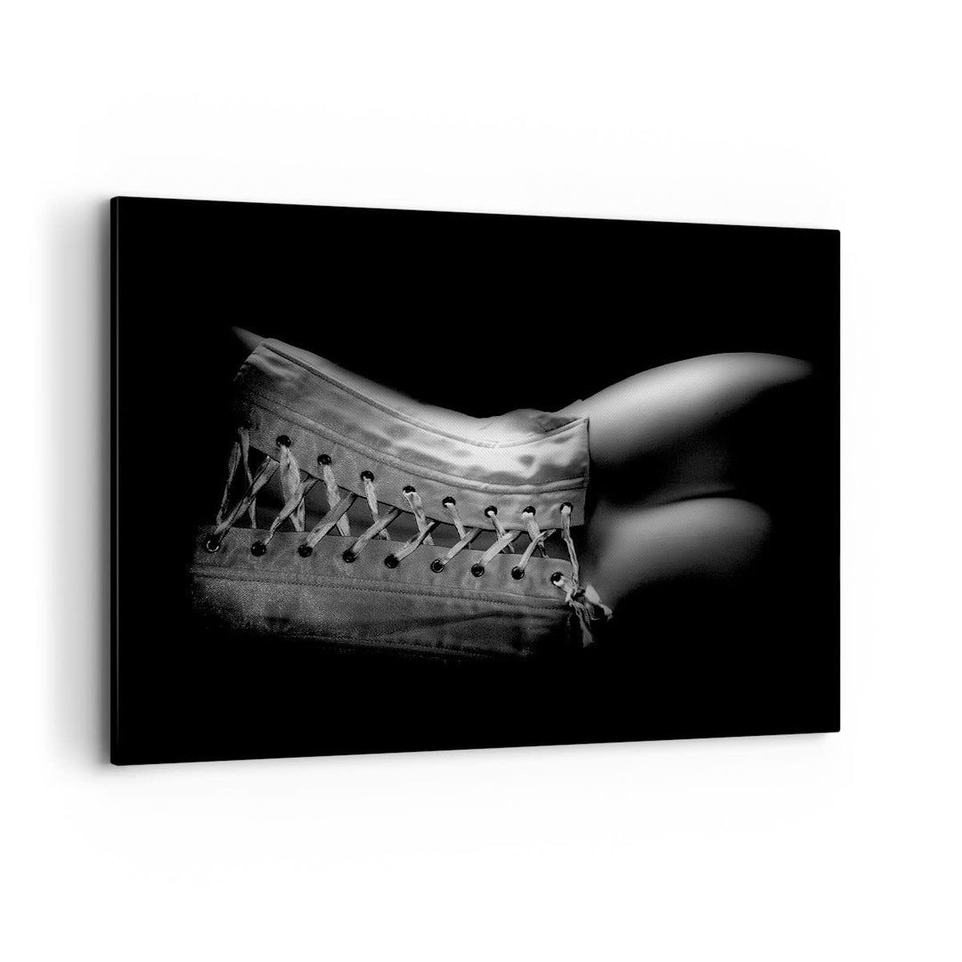 Bilder auf Leinwand 100x70cm Leinwandbild Weiblicher Körper Leder Korsett Frau Gross Wanddeko Bild S