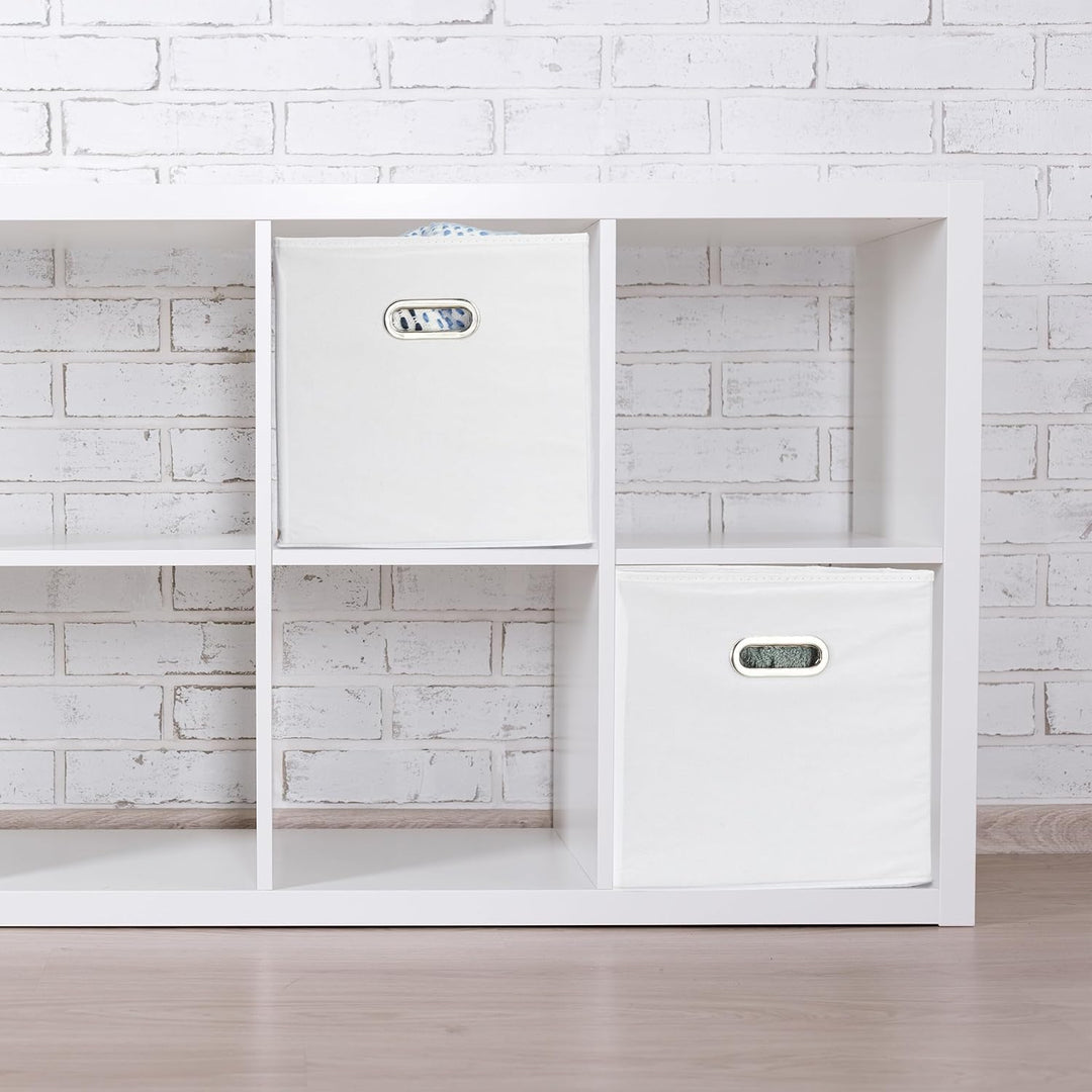 Relaxdays Aufbewahrungsbox 4er Set, Faltbare Regalboxen, HxBxT: 30x30x30 cm, mit Griffen, Faltboxen