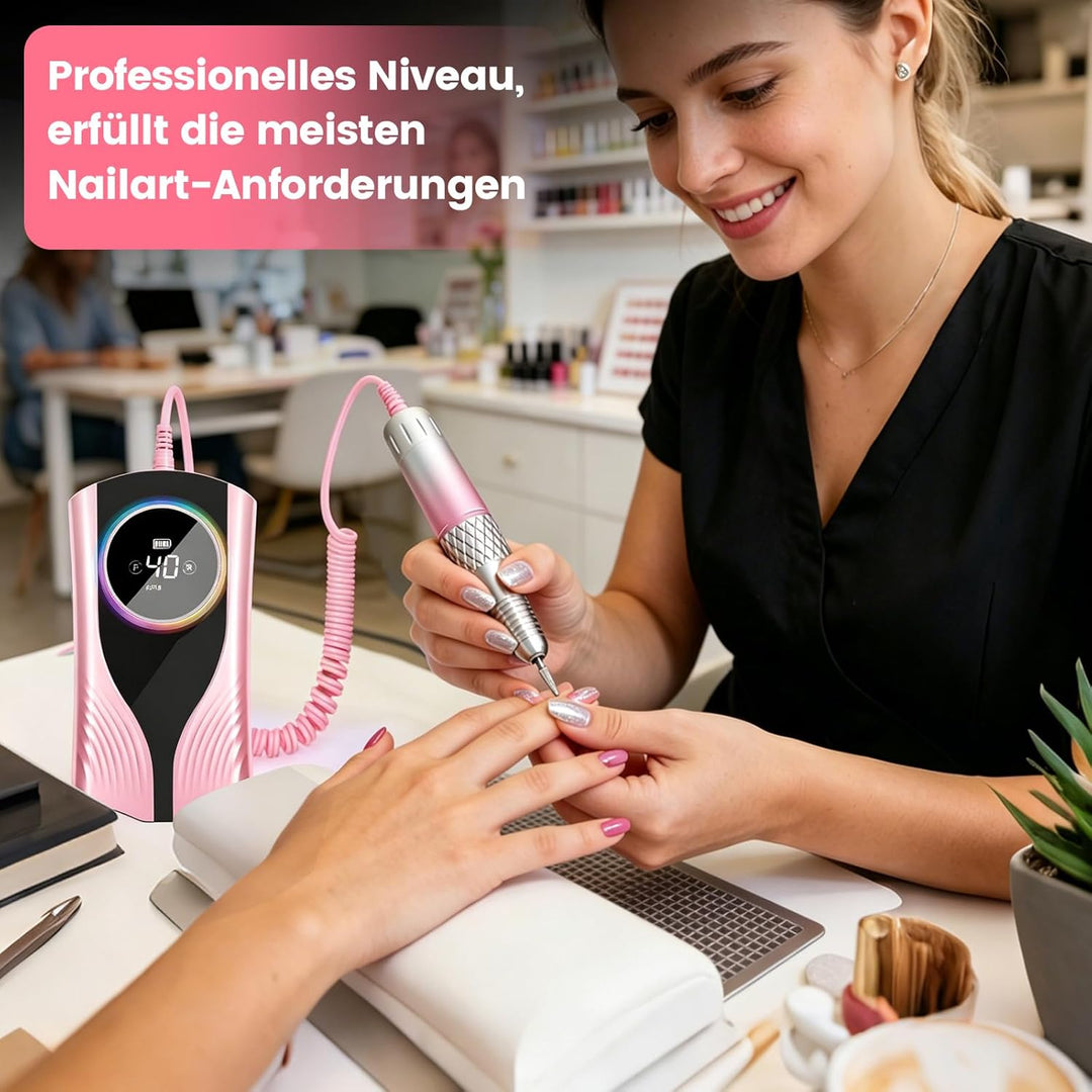 Elektrische Nagelfräser mit LCD-Display, 35000 U/min Tragbar Nagelfeile für Acryl und Gelnägel, Gerä