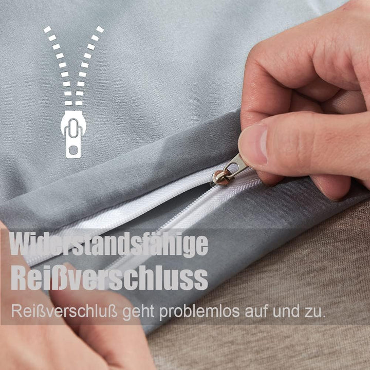 Soifox Bettwäsche 200x200 Grau bettwäsche-Sets aus Mikrofaser bügelfrei &amp; knitterfrei - Bettbezug 20