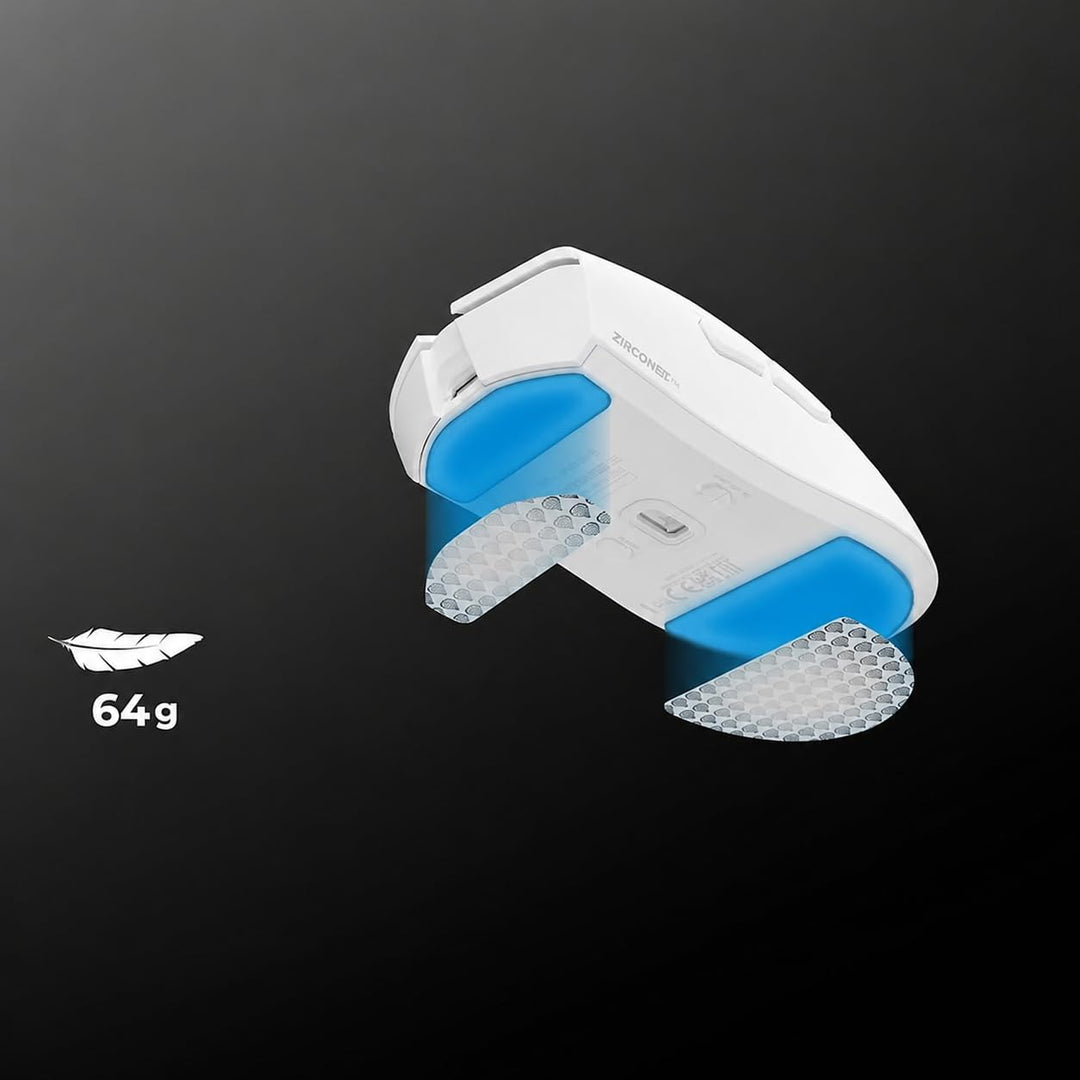 Genesis Zircon 880 PRO 8K Gaming Maus kabellos Weiss, 30000 DPI Wireless Gaming Mouse, PixArt PAW395