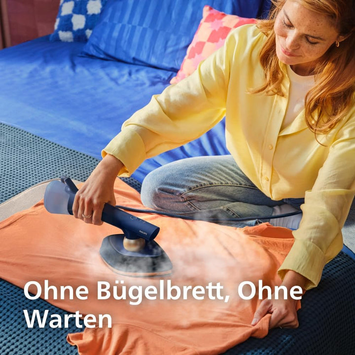 Philips OneTurn, 2-in-1 Bügeleisen & Steamer mit drehbarem Kopf, Einfach losbügeln – kein Brett, 45