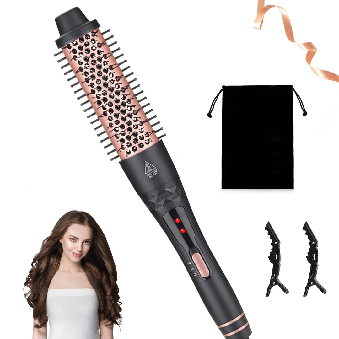 Thermal Brush, 3 IN 1 Lockenbürste Wärmebürste, 38 mm Volumen Haar Kamm, Verwendet als Kamm, Glättei