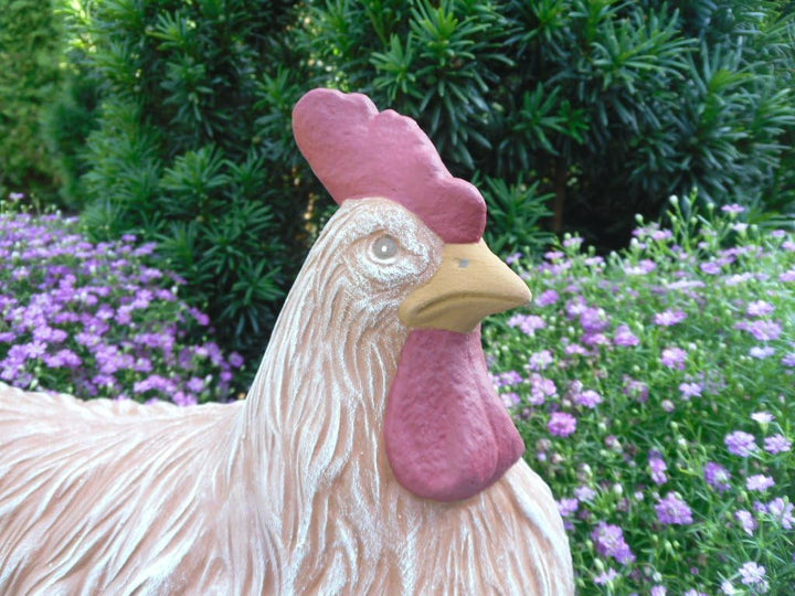 STEINFIGUREN SPICKER Steinfigur Huhn, 135/3 Gartenfigur Steinguss Tierfigur Terrakotta Patina