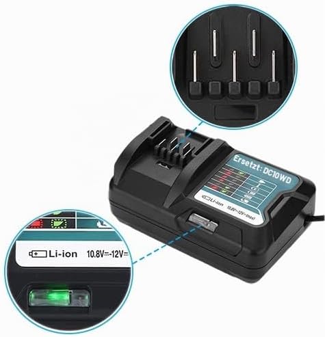 FengWings® 2 Stück BL1021B 10.8/12V 2.0Ah Akku mit DC10WD Ladegerät Kompatibel mit Makita, BL1020B E