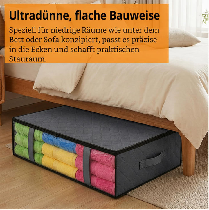 4 Stück Unterbett Aufbewahrungsbox Bettkasten Aufbewahrung 60x45x15cm Unterbettkommode für Bettdecke