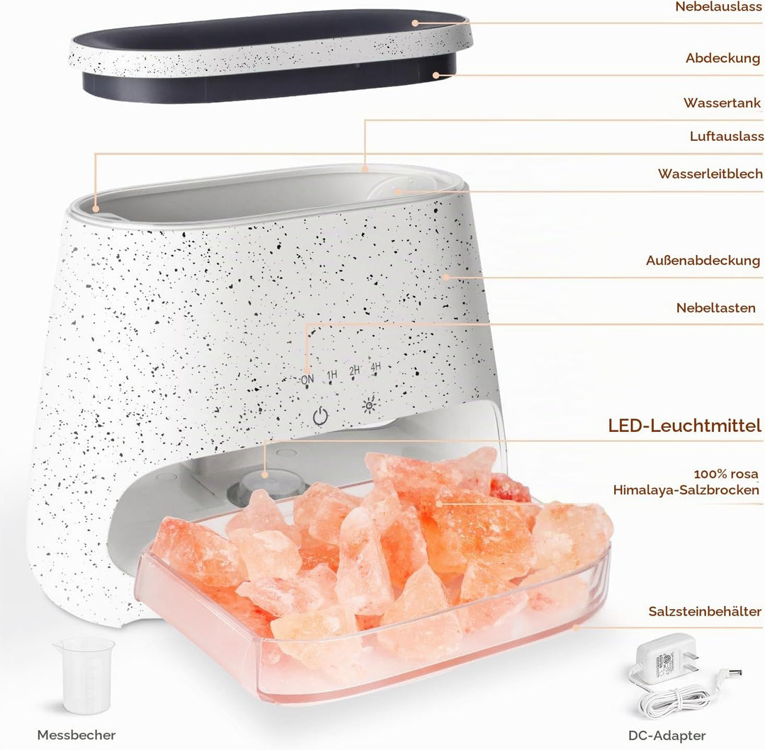SALKING 2-in-1 Aroma Diffuser &amp; Salt Range Pakistan Leuchte, Flammeneffekt Diffusor für ätherische Ö