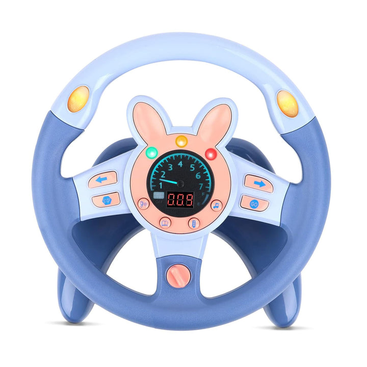 Lenkrad Kinder Auto Rücksitz, Fahrsimulator Kinder mit Musik Spiel, Lichtern und Vibrieren, Bildung