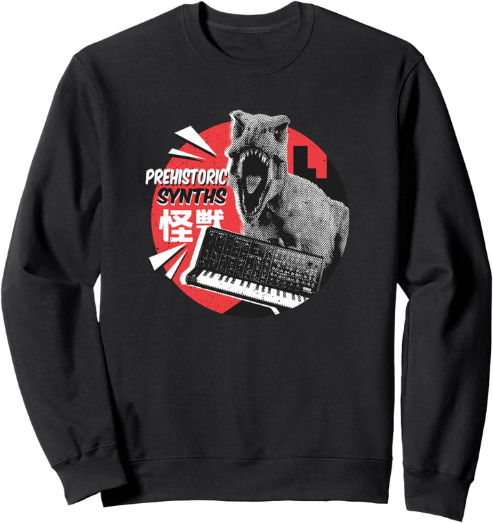 Dinosaur Trex Analog Synthesizer Keyboard Modular Techno Sweatshirt