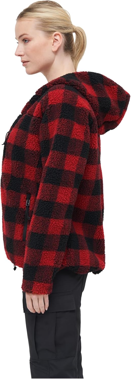 Brandit Women Teddyfleece Jacket Hooded, many colours, Grössen XS bis 5XL XS red/black, XS red/black