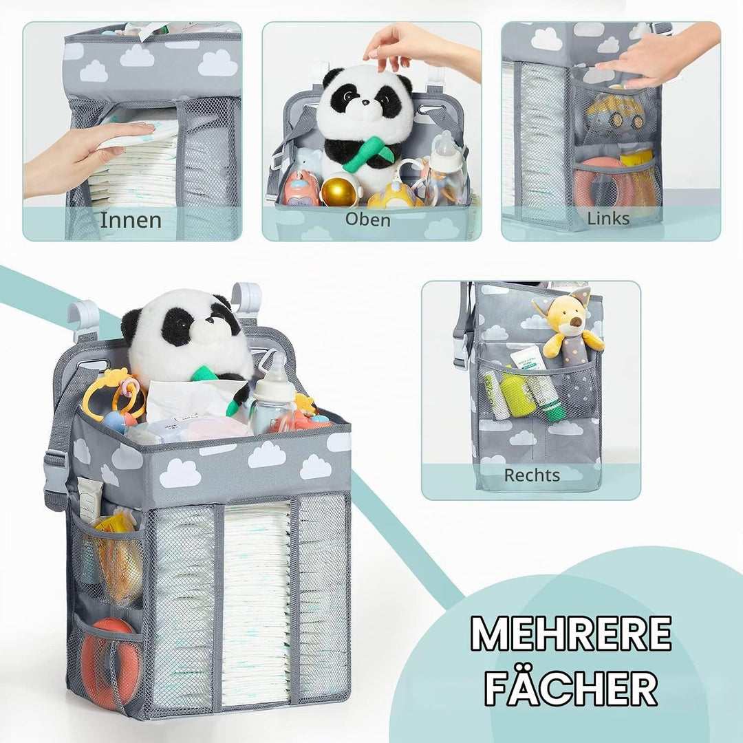 Hanging Windel Organizer, Baby Windel Caddy Organizer mit mehreren Taschen Windel-Aufbewahrungsorgan