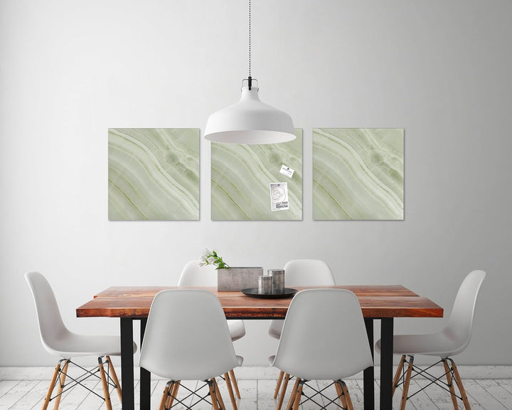 SIGEL GL321 Premium Glas-Magnetboard 48 x 48 cm Green-Mineral-Optik, hellgrün / Magnettafel Artverum