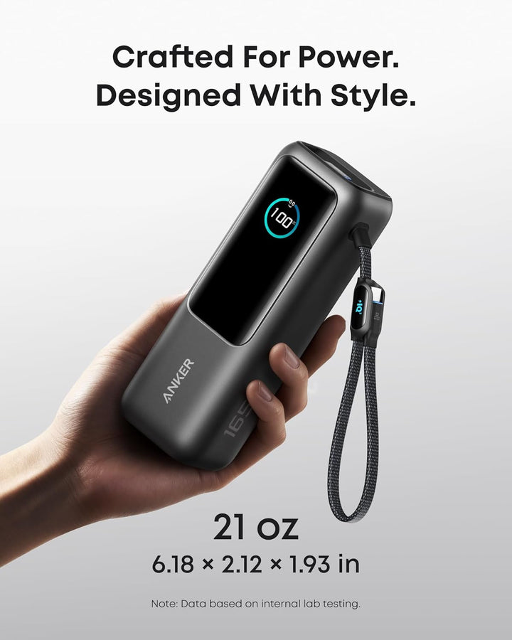 Anker Laptop Powerbank, 25000mAh 165W USB-C, 3X 100W USB-C Ports für Multi-Geräte-Ladeleistung, Inte