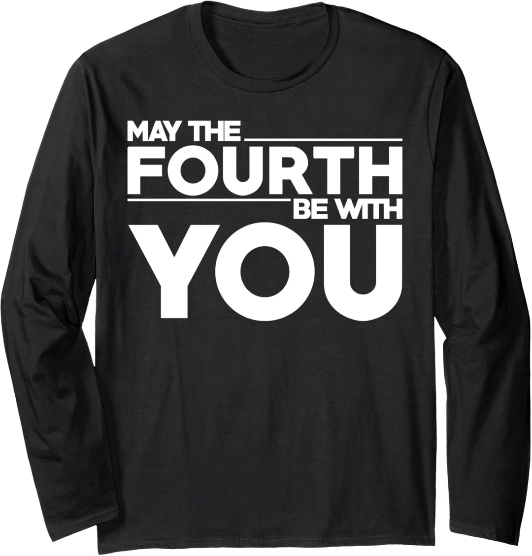 Star Wars May The Fourth Be With You Simple Text Langarmshirt