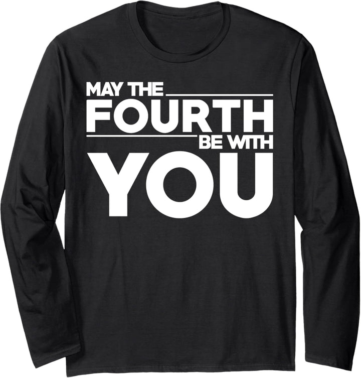 Star Wars May The Fourth Be With You Simple Text Langarmshirt