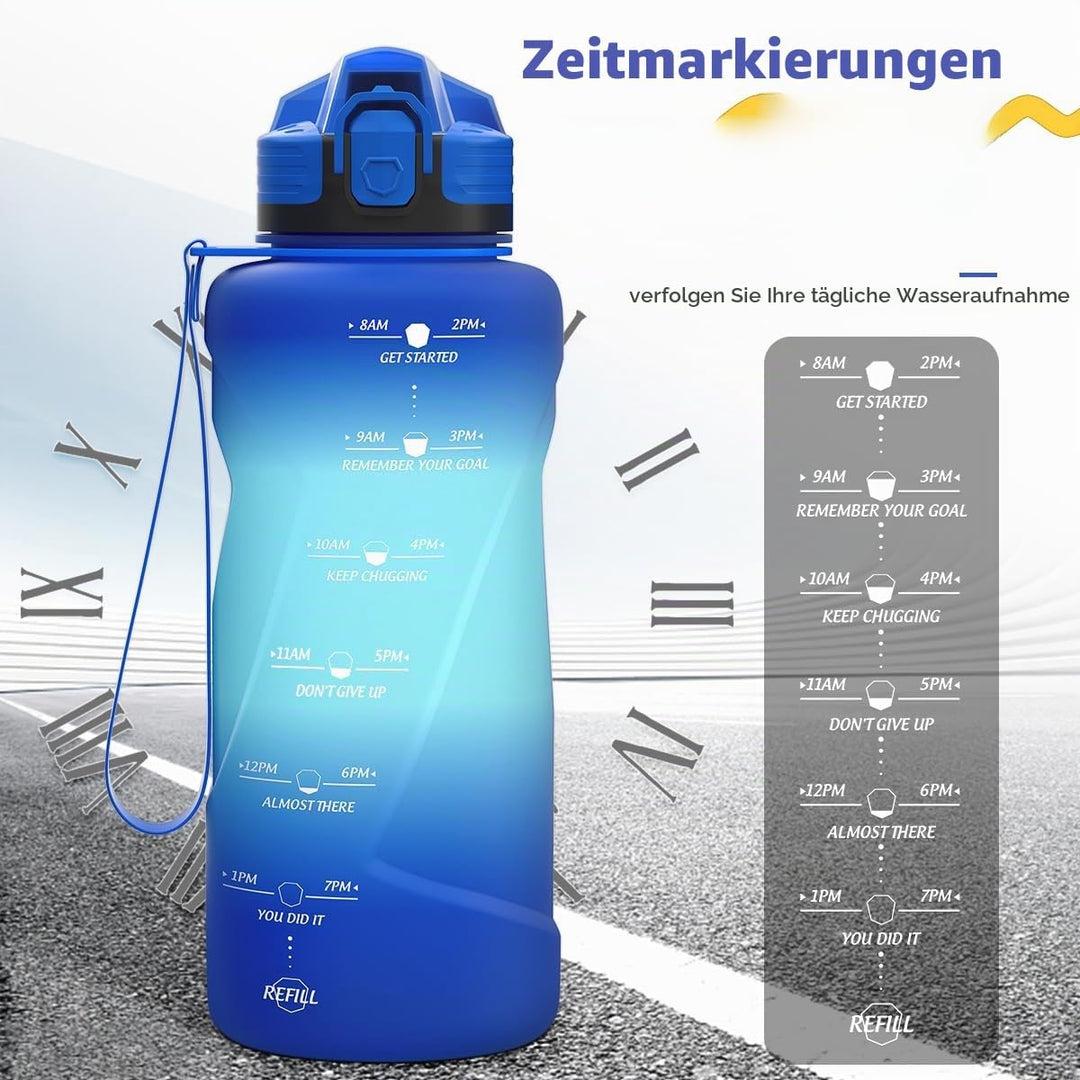Coolfel Sport Trinkflasche 2l, 1,5l, 1l, 700ml, 500ml Trinkflasche Kinder Auslaufsicher, Motivierend