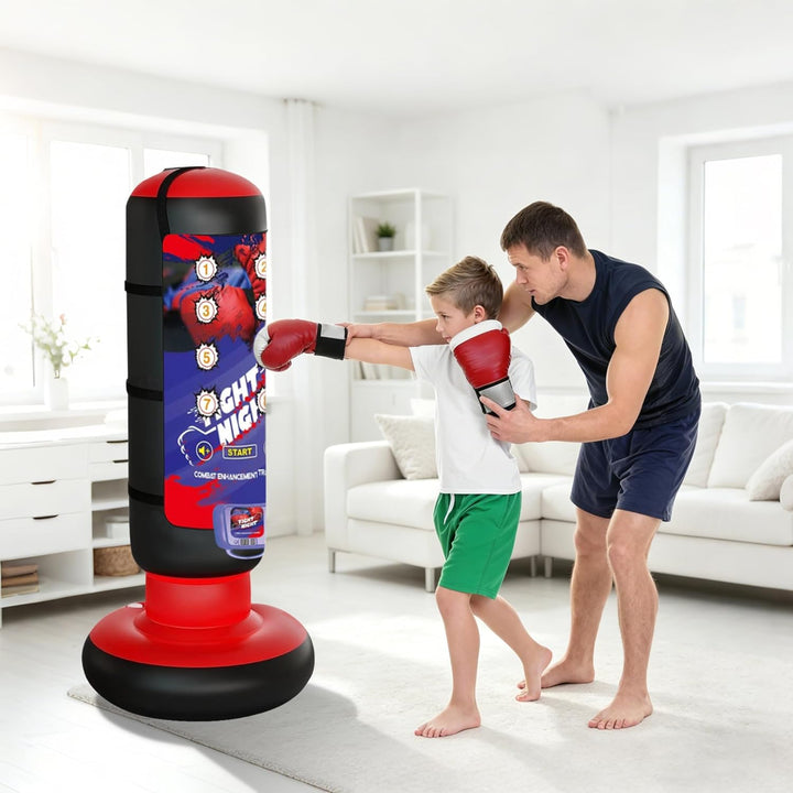 Boxziel Kinder – Interaktives Boxtraining Gerät mit Musik & Licht – Selbstklebendes Punch Target zum