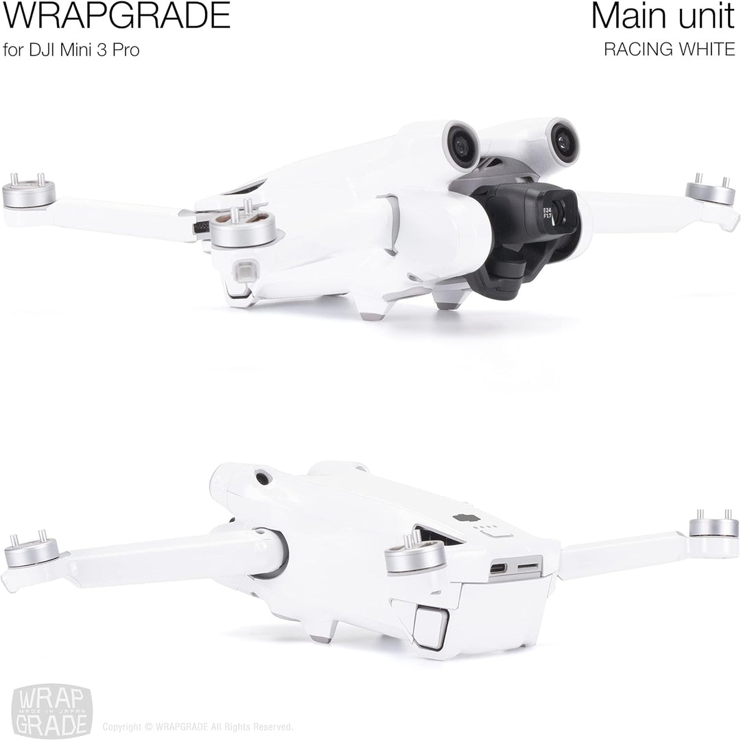 WRAPGRADE Skin Kompatibel mit DJI Mini 3 Pro (Racing White)