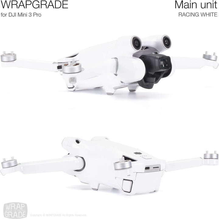 WRAPGRADE Skin Kompatibel mit DJI Mini 3 Pro (Racing White)