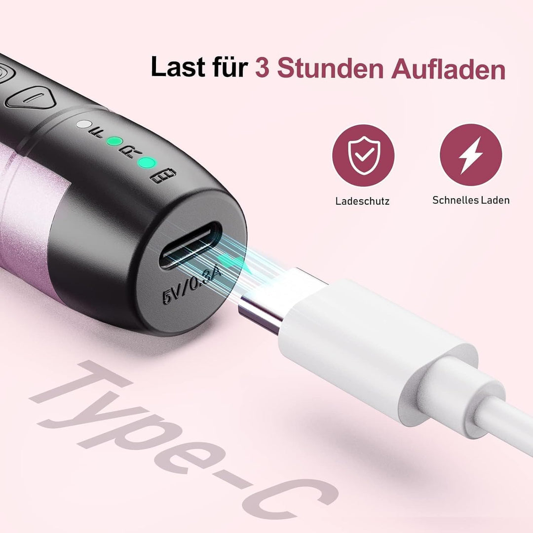 Kabellos Tragbar Elektrische Nagelfräser, 11 in 1 Profi Maniküre und Pediküreset, Elektrische Nagelf