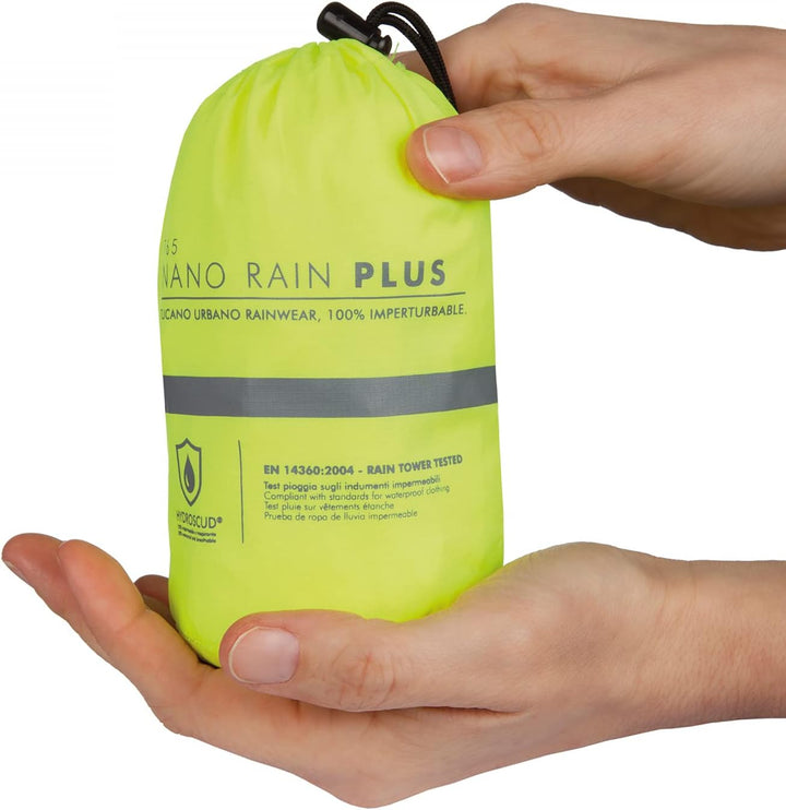 TUCANO URBANO Unisex Nano Rain Jacket Plus COMPLETO S Giallo Fluo, S Giallo Fluo