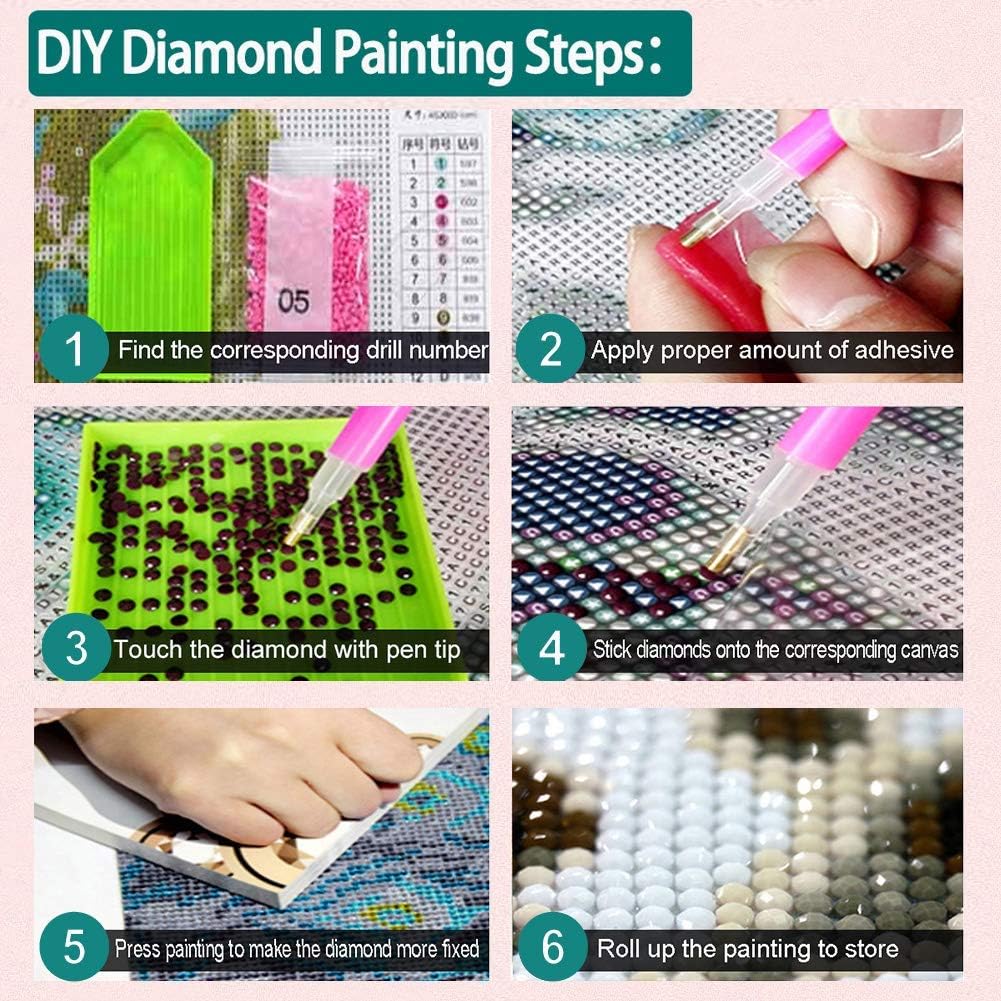 ParNarZar Diamond Painting Mutter Löwe und Zwillinge Gross 40x105cm Ganzes Bild Geklebt 5D Runde Ste