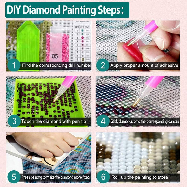 ParNarZar Diamond Painting Mutter Löwe und Zwillinge Gross 40x105cm Ganzes Bild Geklebt 5D Runde Ste