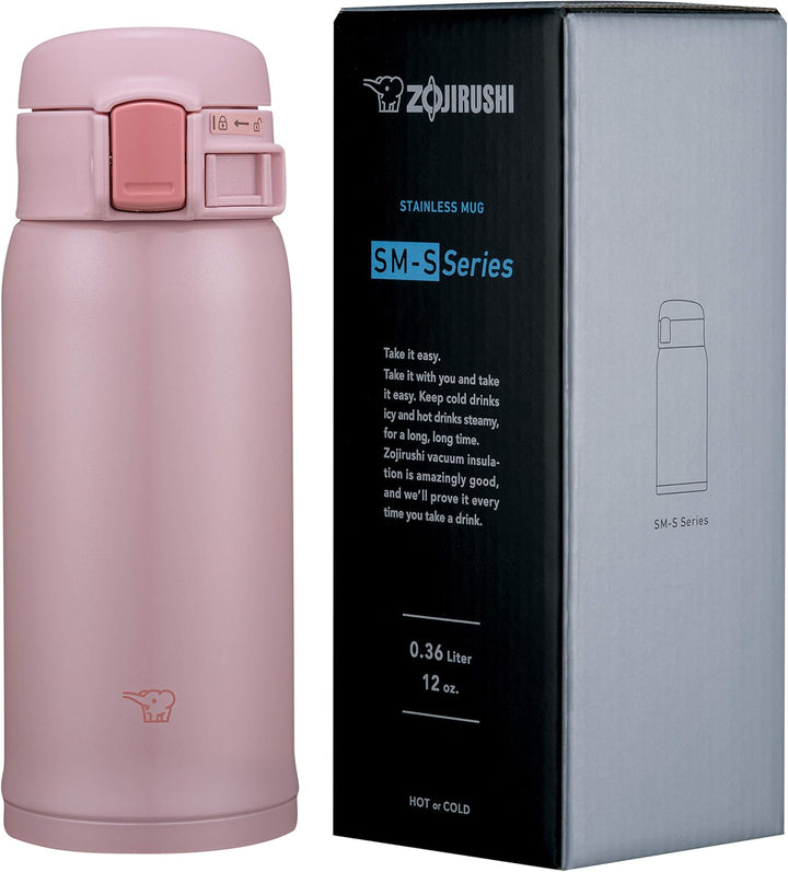 Zojirushi Edelstahlbecher, 340 ml, Perlrosa 355 ml Pearl Pink, 355 ml Pearl Pink