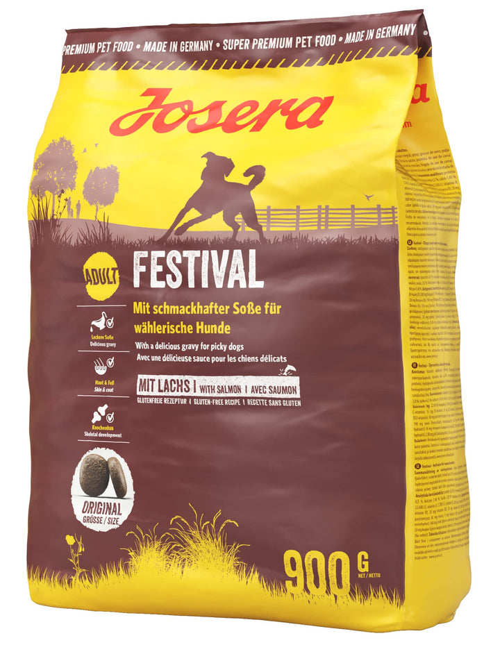 Josera - Hundefutter - 900 g - Festival - Mit Lachs und Köstlicher Sauce - Erwachsene Haustier mittl