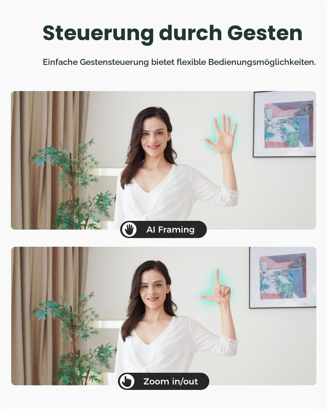 OBSBOT Meet SE 1080P 100FPS Webcam für PC, USB-Webcam mit AI-Tracking, Mikrofon, Stativ, gestaffelte