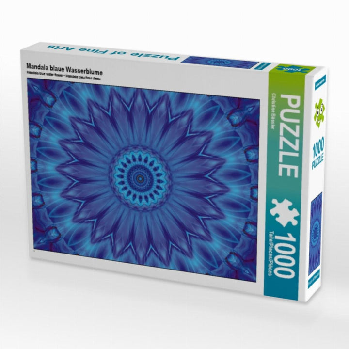 CALVENDO Puzzle Mandala Blaue Wasserblume 1000 Teile Lege-Grösse 64 x 48 cm Foto-Puzzle Bild von Chr
